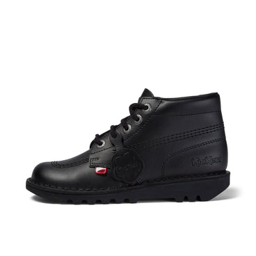 Left side view of Youth Unisex Kick Hi Leather Black
