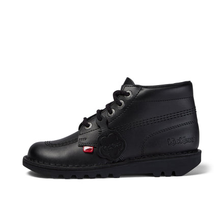 Left side view of Youth Unisex Kick Hi Leather Black