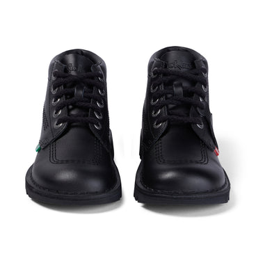 Front view of Youth Unisex Kick Hi Leather Black