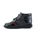 Left side view of Youth Unisex Kick Hi Patent Leather Black