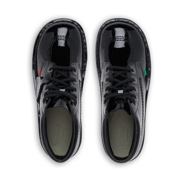 Detail view (Top view mapped) of Youth Unisex Kick Hi Patent Leather Black