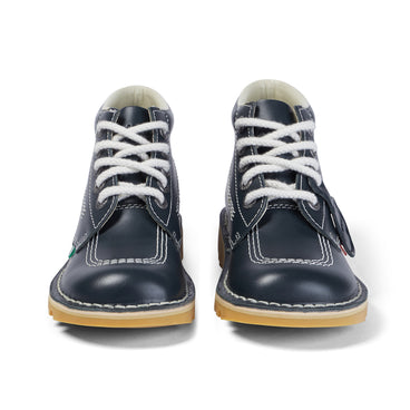 Front view of Adult Unisex Leather Kick Hi Core Navy
