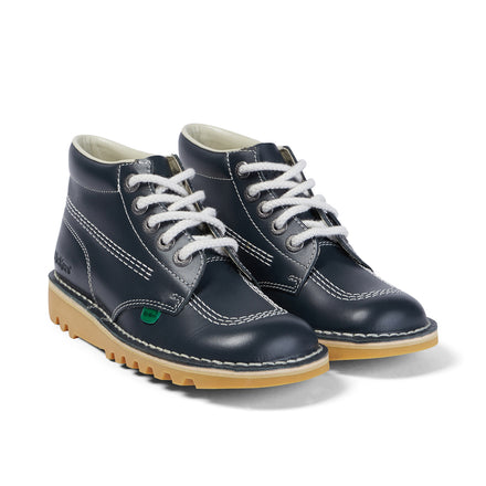 Front ¾ right of Adult Unisex Leather Kick Hi Core Navy