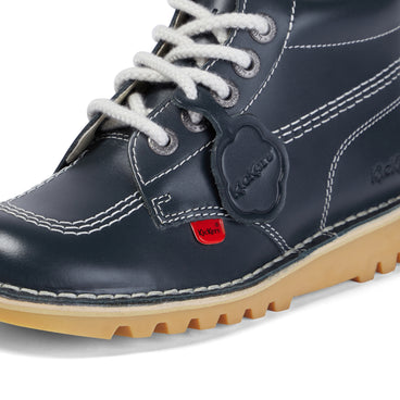 Detail view (close-up) of Adult Unisex Leather Kick Hi Core Navy