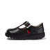 Left side view of Infant Girls Kick T Bar Leather Black