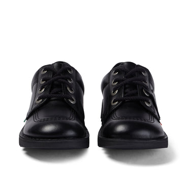 Front view of Youth Unisex Kick Lo Leather Black