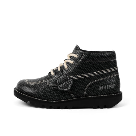 Adult Unisex Kick Hi Grain Leather Mains Grey