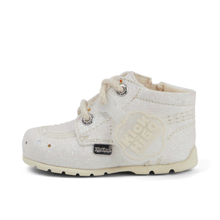 Baby Unisex Kick Hi Glitter Boots White