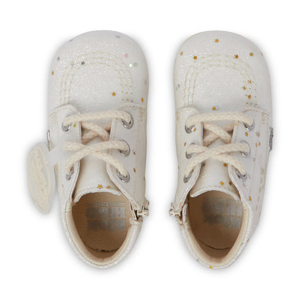 Baby Unisex Kick Hi Glitter Boots White