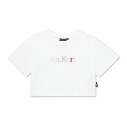 Adult Womens Kickers Classic Crew Neck Tee White