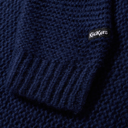 Adult Womens Kickers Boat Neck Wide Sleeve Knit Navy