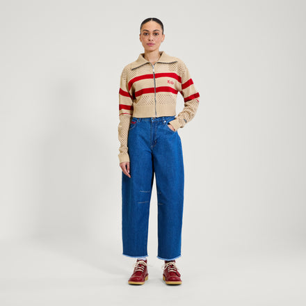 Adult Womens Kickers Zip Through Knit White