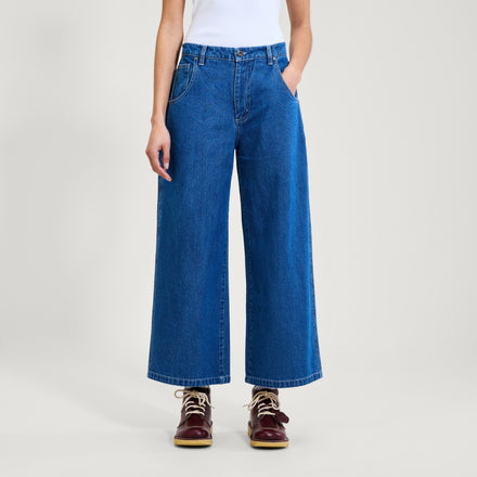 Adult Womens Kickers Classic Wide Leg Jean Blue