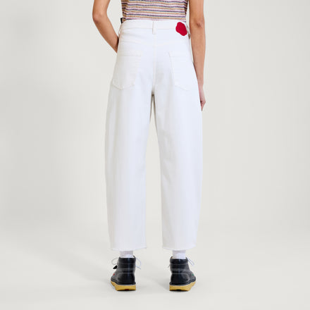 Adult Womens Kickers Classic Barrel Leg Jean White