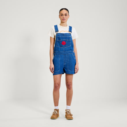 Adult Womens Kickers Classics Dungaree Short Blue