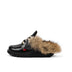 Adult Unisex Kick Mule Fur Mains Black
