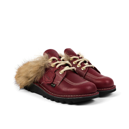 Adult Unisex Kick Mule Fur Mains Red