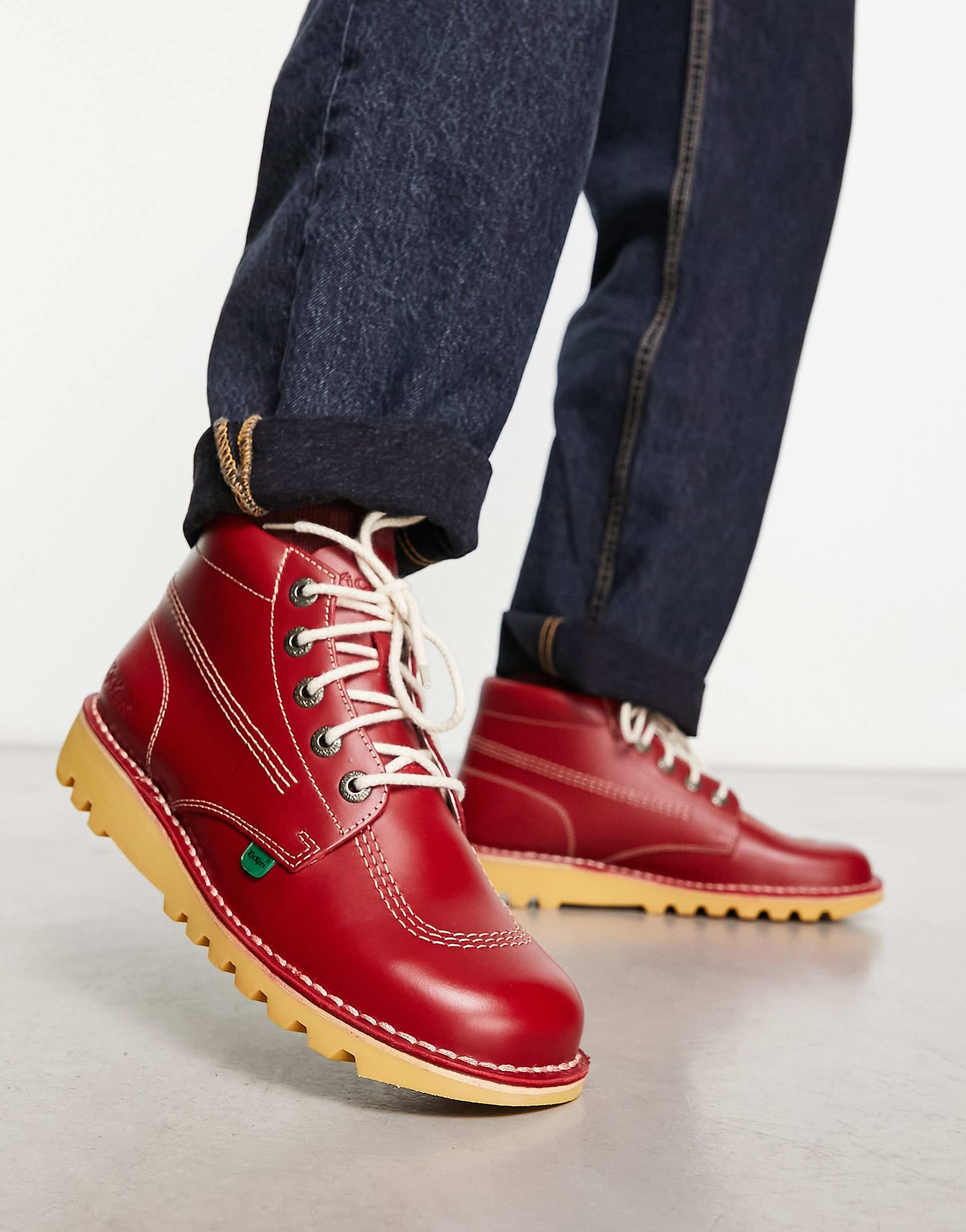Kick Hi Lthr Am Red/Lt Cream Red | Kickers